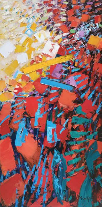 Painting titled "Confetti #40" by Maiyap, Original Artwork, Oil
