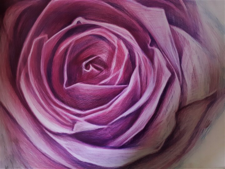 Dessin intitulée "Desert Rose" par Maja Poljak, Œuvre d'art originale, Crayon