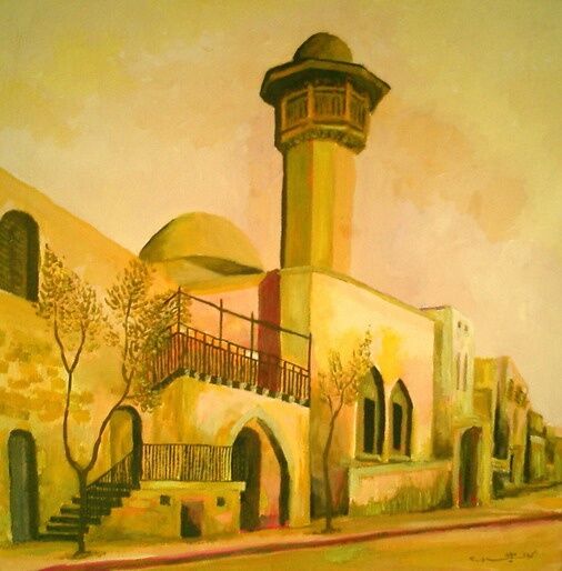 Pintura intitulada "aleppo-aghyour mosq…" por Majd Kayali, Obras de arte originais