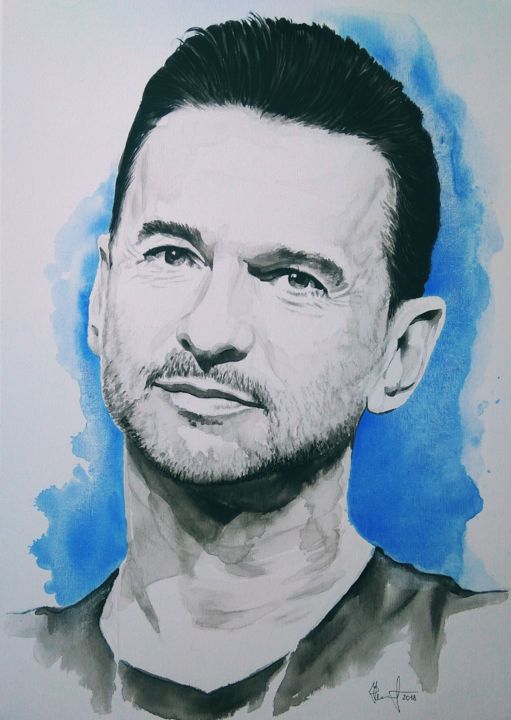 Painting titled "Dave Gahan" by Thomas Hornof, Original Artwork, Acrylic