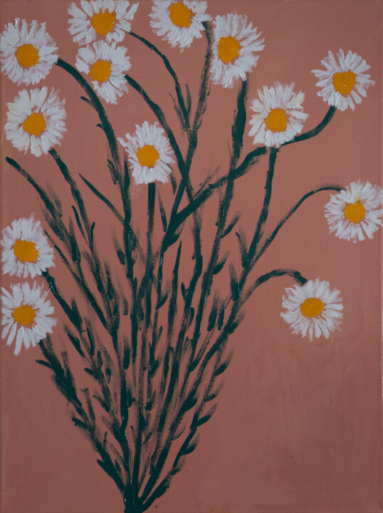 Painting titled "Daisy by Maka Inasa…" by Maka Inasaridze, Original Artwork, Oil