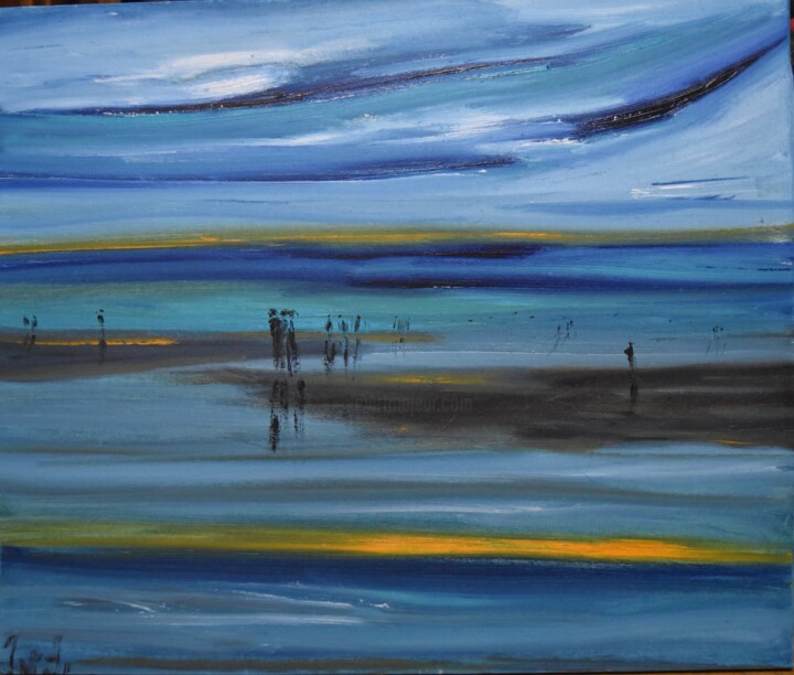 Schilderij getiteld "At the Horizon" door Maka Kvartskhava (Stillwhite), Origineel Kunstwerk, Olie