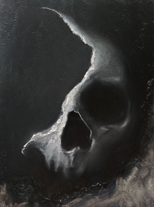 Painting titled "skull study" by Maksim Krapht, Original Artwork, Oil