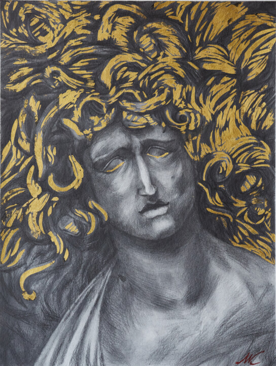 Disegno intitolato "Medusa Gorgon" da Maksym Kulikov, Opera d'arte originale, Matita