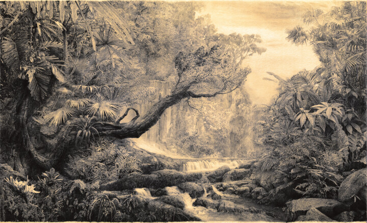 Tekening getiteld ""Tropical Forest" 熱…" door Maksym Lazariev, Origineel Kunstwerk, Potlood