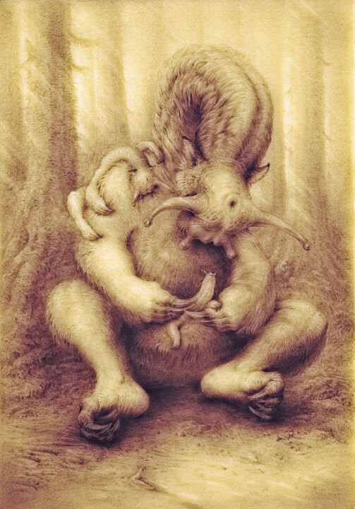 Dessin intitulée ""Big Mama" ビッグママ" par Maksym Lazariev, Œuvre d'art originale, Crayon