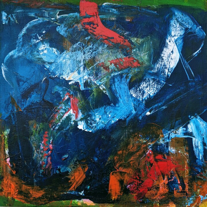 Malerei mit dem Titel "Risen from the ashes" von Maksym Rublov, Original-Kunstwerk, Acryl