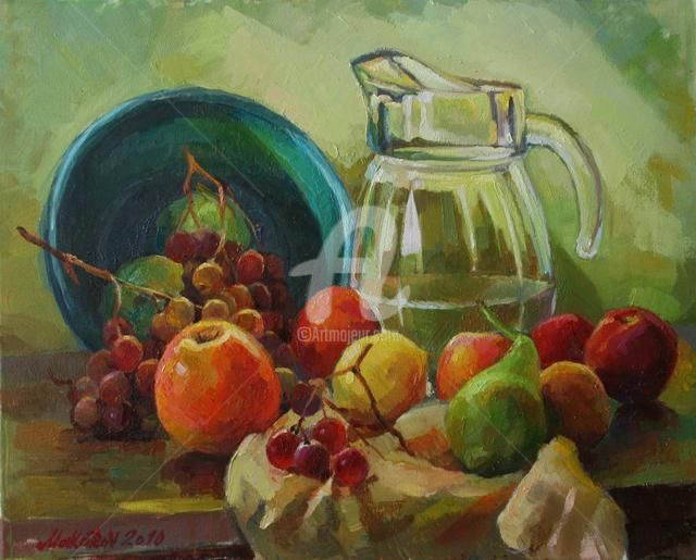 Pintura intitulada "Fruits" por Vadim Makarov, Obras de arte originais