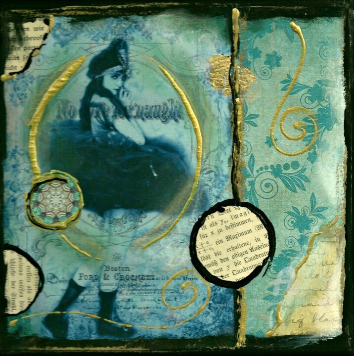 Collages titled "La danseuse II" by Mala, Original Artwork