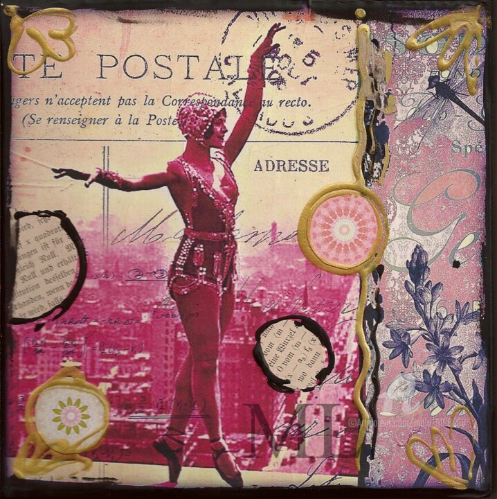 Collages titled "Sur les toits" by Mala, Original Artwork