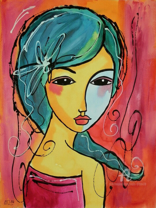 Painting titled "Camille" by Mala, Original Artwork, Other
