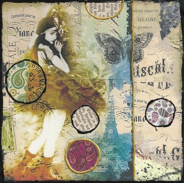 Collages titled "La danseuse" by Mala, Original Artwork
