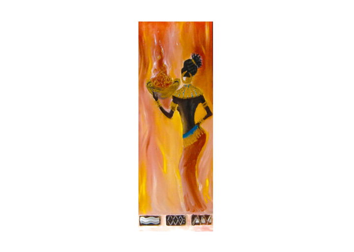 Malarstwo zatytułowany „Африканка с чашей.j…” autorstwa Петр Малай, Oryginalna praca, Akryl