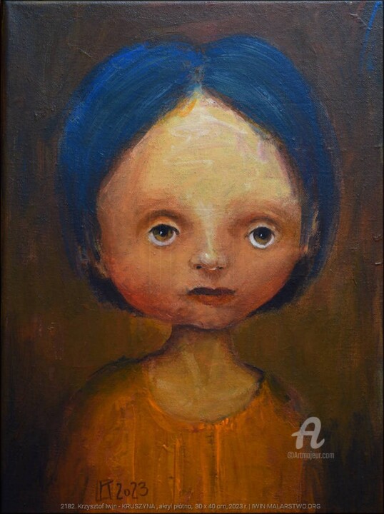 Malerei mit dem Titel "Petit bébé (Kruszyn…" von Krzysztof Iwin, Original-Kunstwerk, Acryl