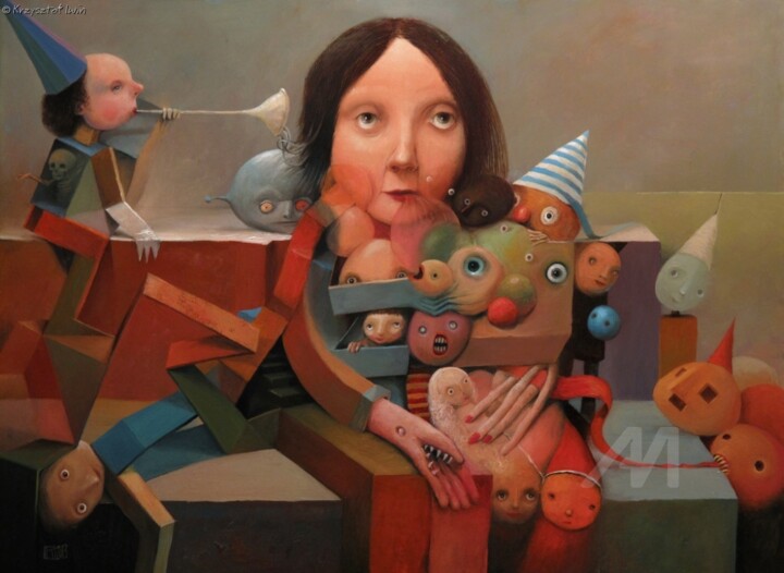 Painting titled "Caprices" by Krzysztof Iwin, Original Art, Oil