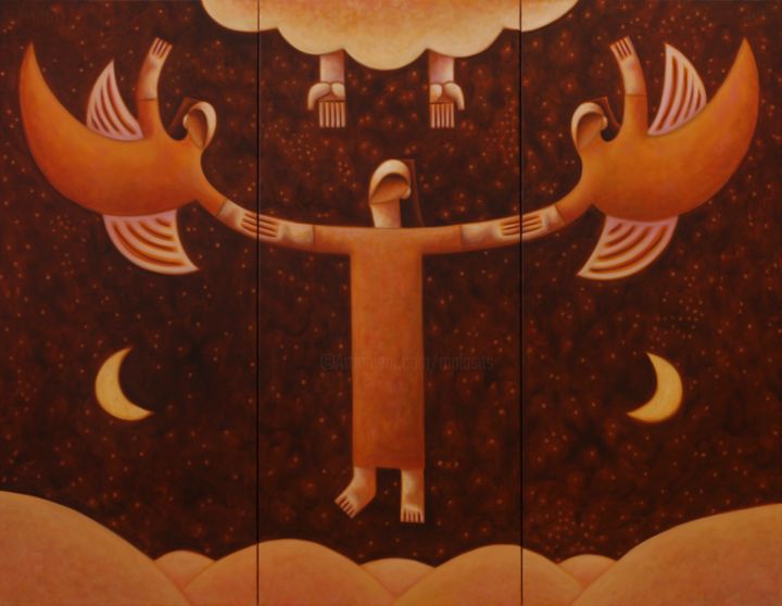 Pintura titulada "Return to home" por Zsolt Malasits, Obra de arte original, Oleo Montado en Bastidor de camilla de madera