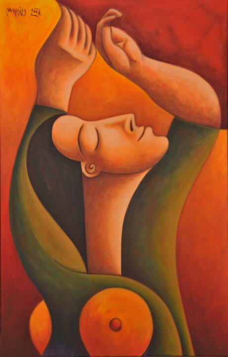 Painting titled "Joyful awakening -…" by Zsolt Malasits, Original Artwork, Oil