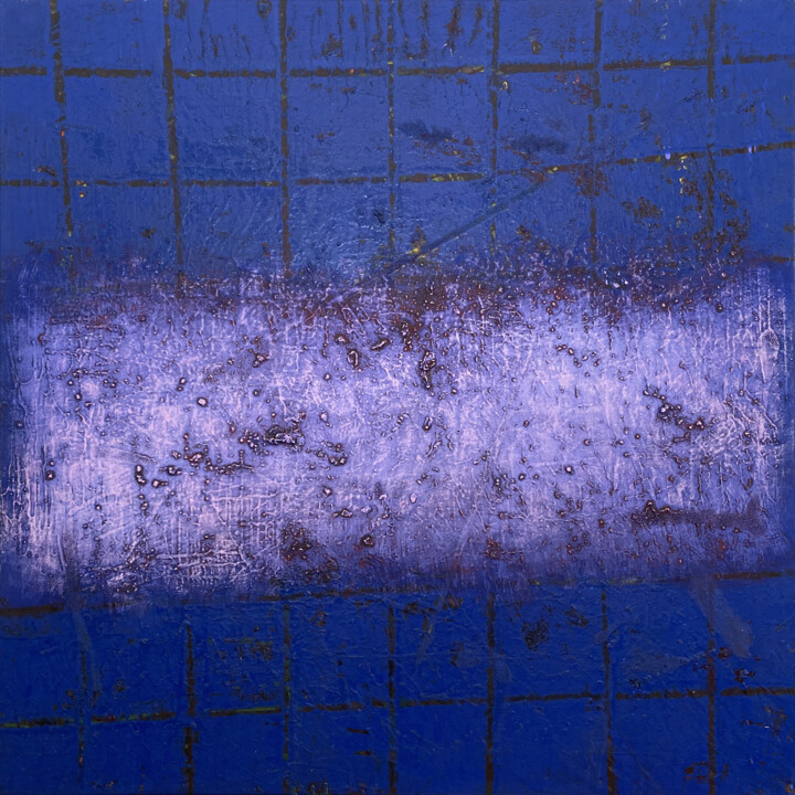 绘画 标题为“MA Purple to Blue” 由Malcolm Koch, 原创艺术品, 油 安装在木质担架架上