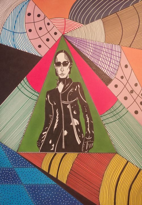 Drawing titled "Trinity" by Philippe Lefever, Original Art, Marker