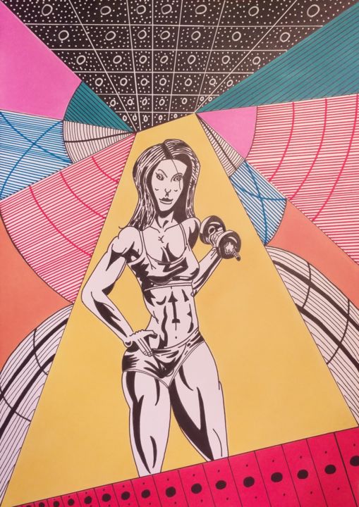 Drawing titled "Corpus Delicti" by Philippe Lefever, Original Art, Marker