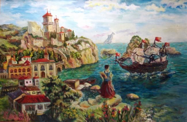 Painting titled "По следам Грина. Ож…" by Iuliia Maleva, Original Artwork, Oil
