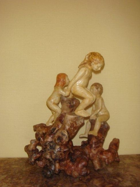 Sculptuur getiteld "l'ile aux enfants" door Malezieux-Ribeyre, Origineel Kunstwerk