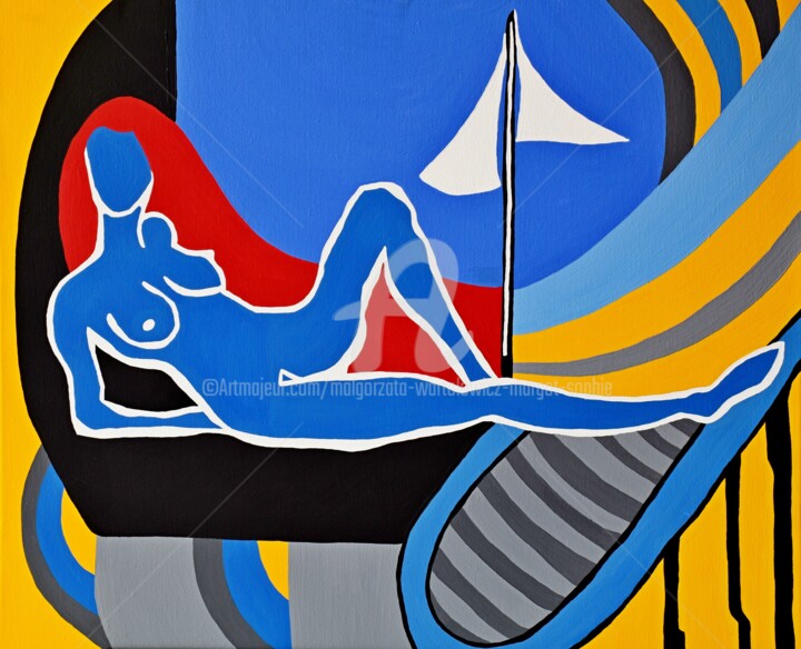 Malarstwo zatytułowany „On the Beach” autorstwa Małgorzata Wartołowicz (Margot Sophie), Oryginalna praca, Akryl