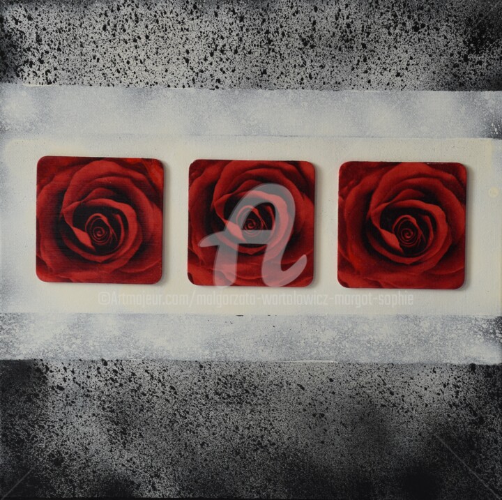 Painting titled "Not a Bed of Roses" by Małgorzata Wartołowicz (Margot Sophie), Original Artwork, Acrylic