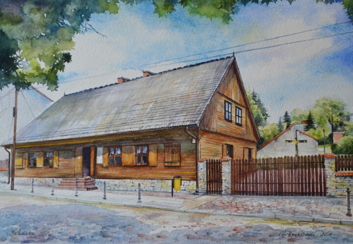 Painting titled "DOM URODZENIA ŚW. M…" by Małgorzata  Zagórska-Gierak, Original Artwork, Watercolor