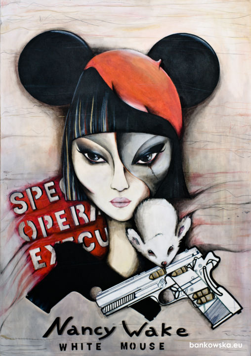 제목이 "White Mouse (Nancy…"인 미술작품 Małgorzata Bańkowska로, 원작, 아크릴