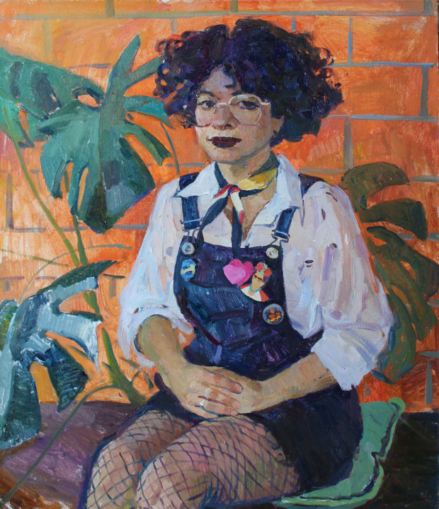 Painting titled "Элла" by Polina Malidovskaia, Original Artwork, Oil