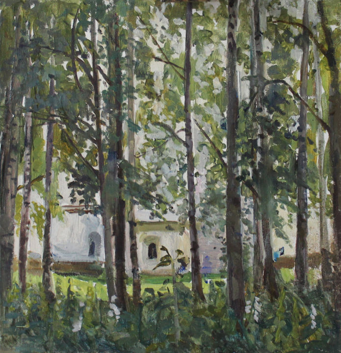 Painting titled "Маленькое окошко" by Polina Malidovskaia, Original Artwork, Oil