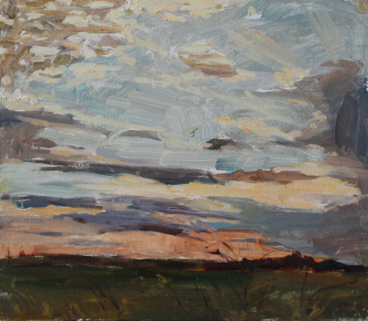 Painting titled "Закат" by Polina Malidovskaia, Original Artwork, Oil
