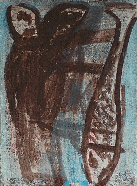 Pittura intitolato "Fish and bones" da Michel Maquaire, Opera d'arte originale, Olio Montato su Telaio per barella in legno