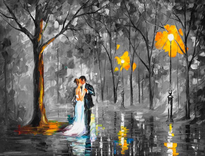 Painting titled "First Dance in the…" by Malinga Kumarasinghe, Original Artwork, Acrylic Mounted on Wood Stretcher frame