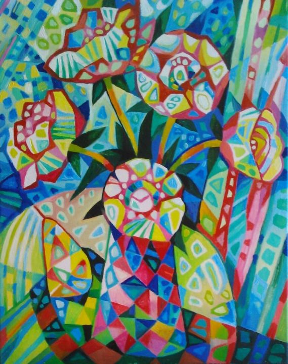 Peinture intitulée "-Живет повсюду крас…" par Grian, Œuvre d'art originale, Huile