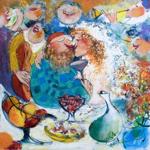 Painting titled "The Wedding Swirl" by Malka Tsentsiper, Original Artwork