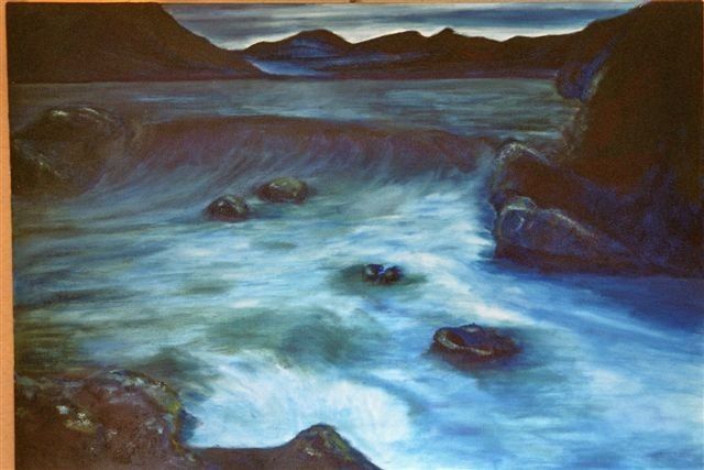 Painting titled "loch écossais" by Jean Chuberre, Original Artwork