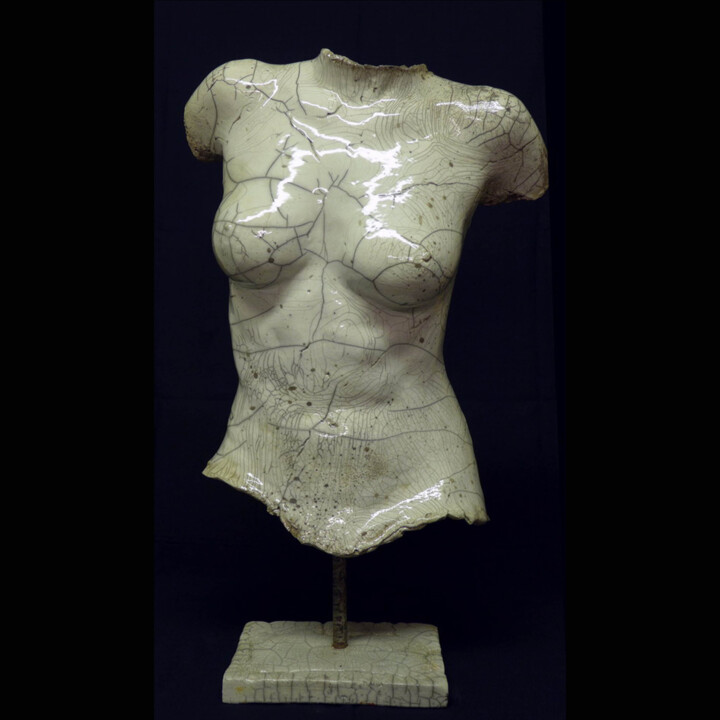 Sculpture titled "Buste Anna Satin RA…" by Malte Lehm, Original Artwork, Ceramics
