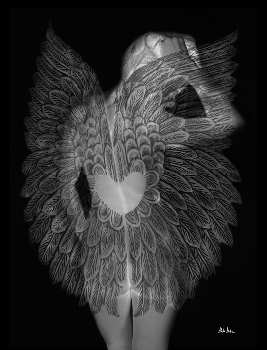 Photographie intitulée "black angel" par Malú Matteo, Œuvre d'art originale, Photographie numérique