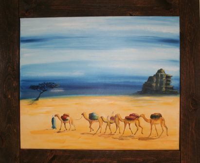 Painting titled "la Caravane" by Malya, Original Artwork