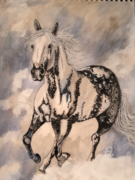 Animal Totem Le Cheval Pie, Drawing by Maman Aigle | Artmajeur
