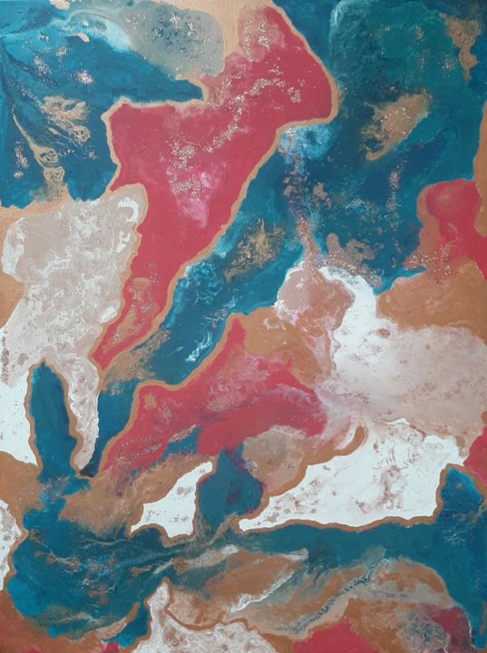 Peinture intitulée "Marble" par Pauline Tessier, Œuvre d'art originale, Acrylique Monté sur Châssis en bois