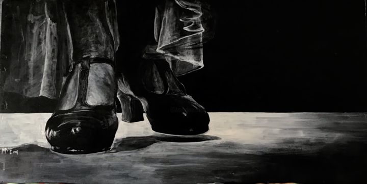 Malerei mit dem Titel "Taconeo Flamenco" von Mamé Ríos, Original-Kunstwerk, Acryl