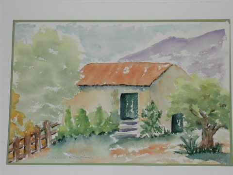 Schilderij getiteld "La grange de Jean" door Mamija, Origineel Kunstwerk
