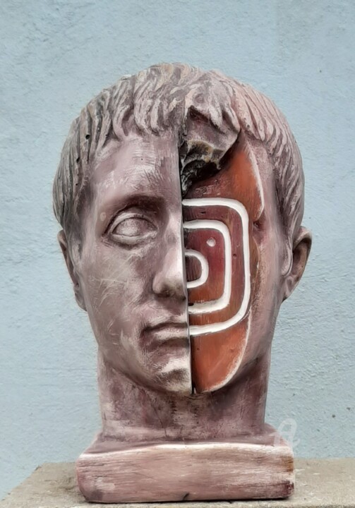 雕塑 标题为“"Instaface"” 由Mammad Rashidov, 原创艺术品, 石膏