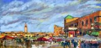 Painting titled "marrakech" by El Mamoune Alaoui Jamali, Original Artwork