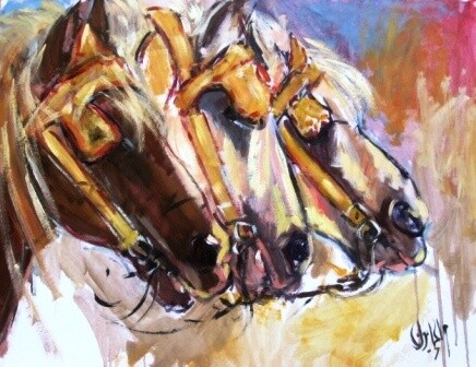 Peinture intitulée "courage" par El Mamoune Alaoui Jamali, Œuvre d'art originale