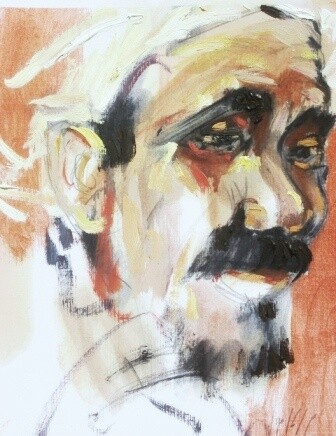 Peinture intitulée "portrait" par El Mamoune Alaoui Jamali, Œuvre d'art originale