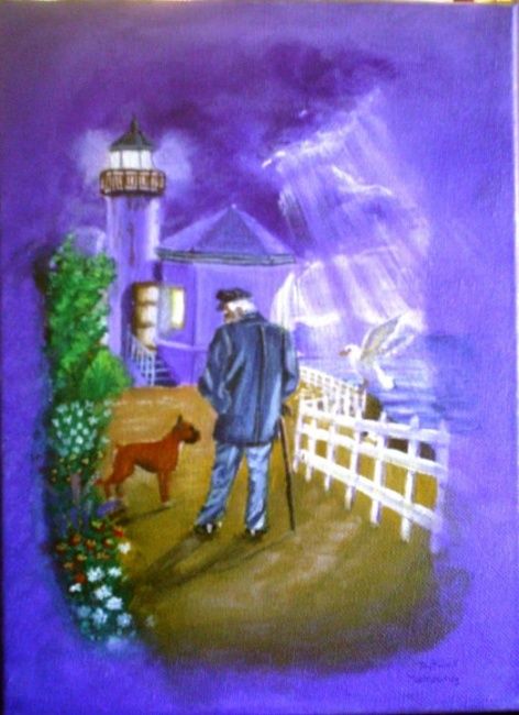 Le Vieil Homme Et Son Chien Une Fin Paisible Peinture Par